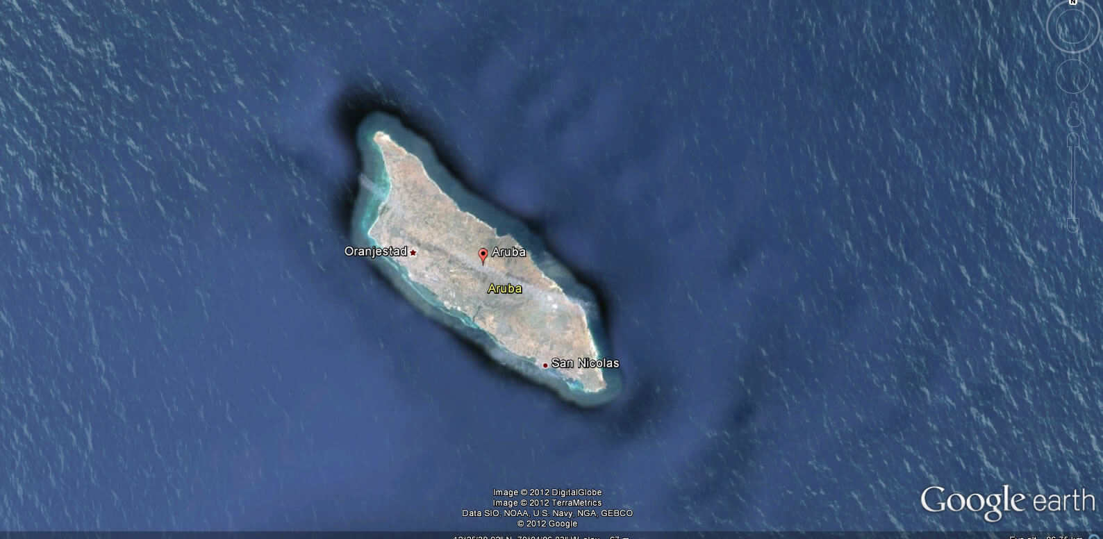 Aruba Erde Map